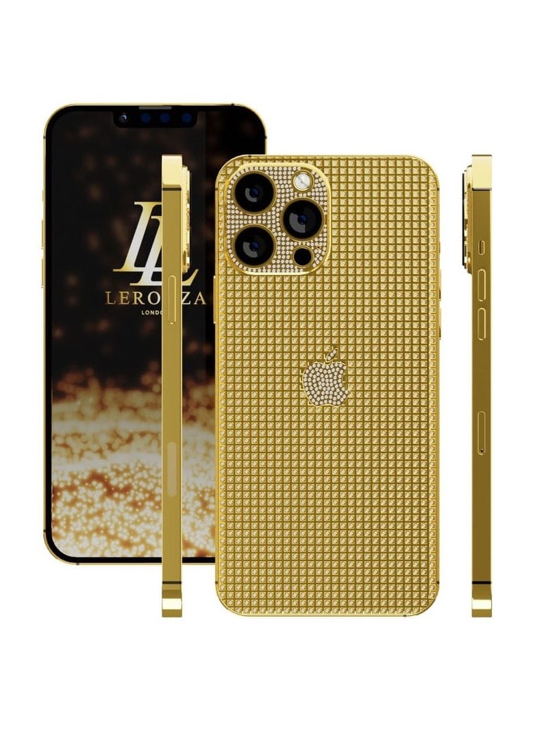 LERONZA - Luxury Customized 24K Gold iPhone 15 Pro Max Full Crystal - Image 1