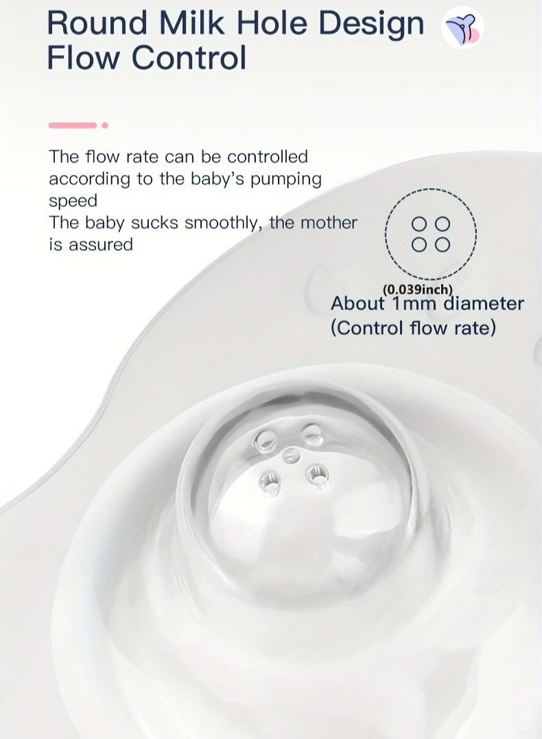 Sisily 2pcs Soft Butterfly Shaped Silicone Breastfeeding Nipple Shields Nipple Shields for Nursing Newborn -Easy Latch, Hand-Free Pumping, Comfortable Nipple Protectors for Sore Nipples,Durable, and Portable - Image 5