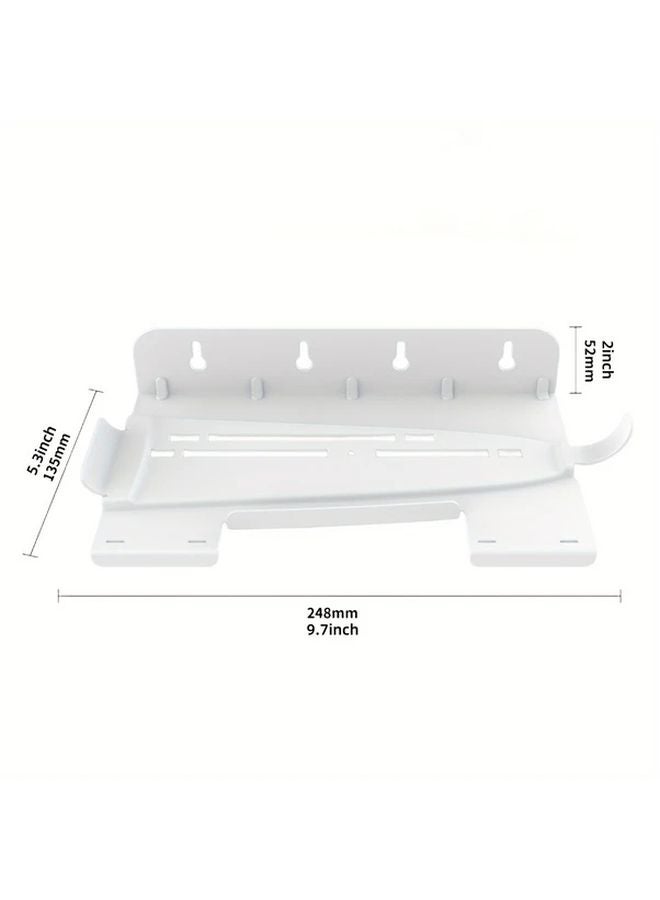 White Metal Wall Mount Stand Kit for PS5 and PS5 Slim Secure Controller Hooks Easy Disassembly - Image 3