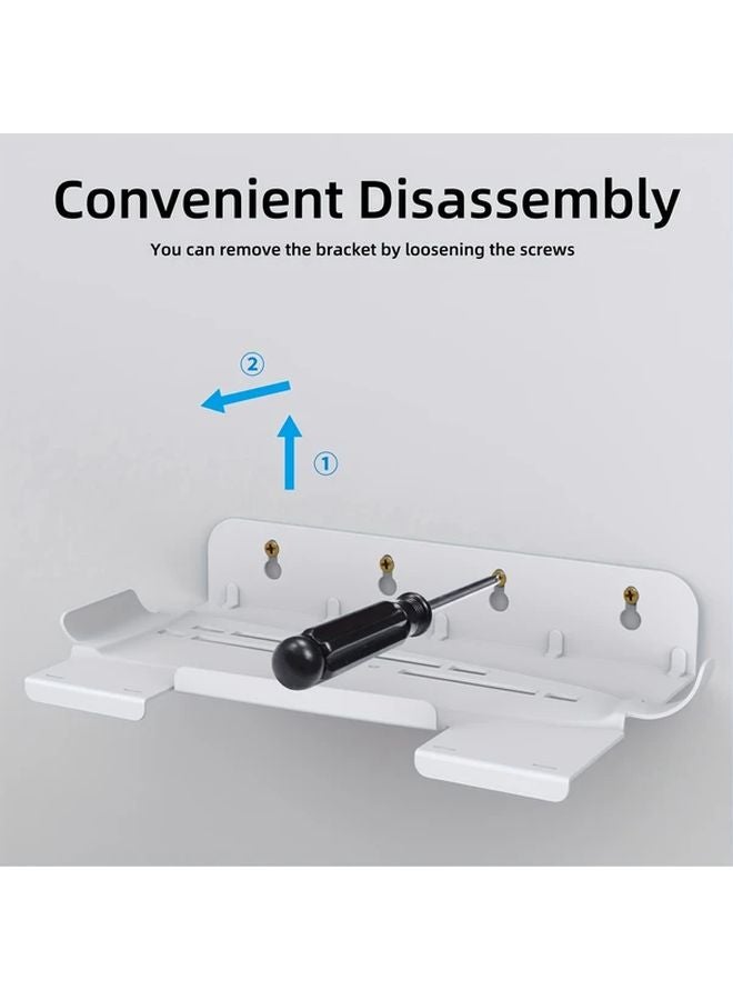 White Metal Wall Mount Stand Kit for PS5 and PS5 Slim Secure Controller Hooks Easy Disassembly - Image 4