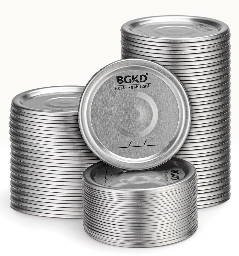 BGKD 24Pcs Canning Lids Regular Mouth, Regular Mouth Mason Jar Lids for Ball or Kerr, Rust-Proof Small Mouth Mason Jars Lids - Image 1