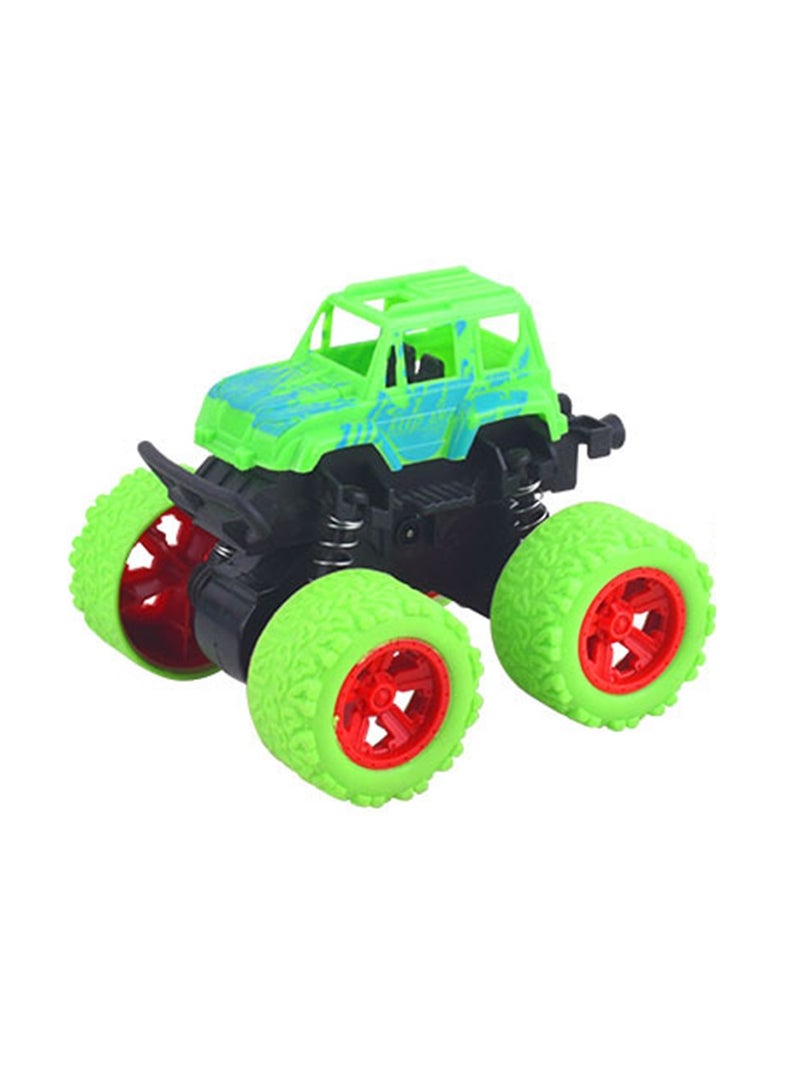 Monster Trucks Toys - Friction Powered Mini Push and Go Car Truck Inertia Vehicle, 360° Rotating Stunt, Battery-Free, Eco-Friendly,  for Kids Best   Birthday Gift for Boys Girls Aged, Green  - Image 1