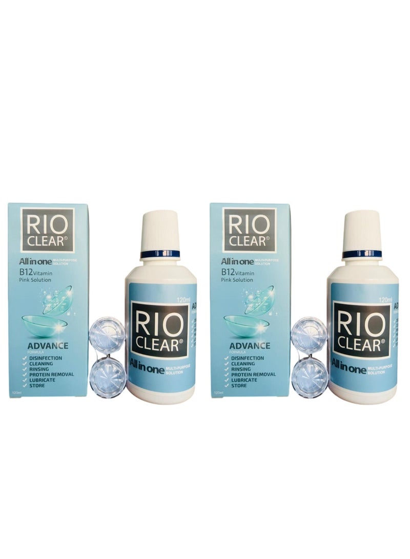RIO CLEAR All In One Multi Purpose Solution Advanced Formula For Contact Lences 120 ML 2 pcs - Image 1