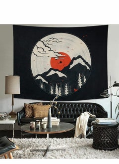 Excefore Wall Tapestry, Japanese Aesthetic Mountain Forest Tapestry Hanging Sun Nature Landscape Art for Bedroom Living Room Dorm Party Decorations(L/148X200cm)  - Image 1