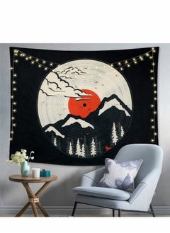 Excefore Wall Tapestry, Japanese Aesthetic Mountain Forest Tapestry Hanging Sun Nature Landscape Art for Bedroom Living Room Dorm Party Decorations(L/148X200cm)  - Image 2