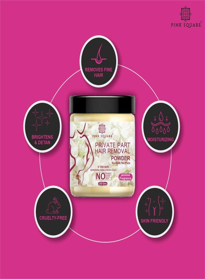 Pink Square Jasmine Herbal Wax Powder, Hair Removal Powder, Waxing Powder, for Face Underarms, Bikini Line Private Area, Hands, Legs for Men And Women Pack of 1 of 150g - Image 3
