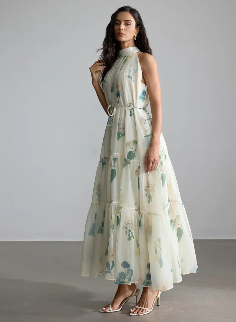 سنفير Harley Floral Print Halter Maxi Dress
