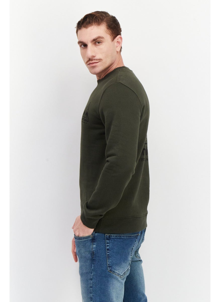 Penfield Men Crew Neck Long Sleeves Brand Logo Sweatshirt, Olive  - Image 4