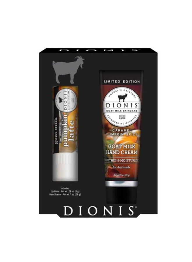 Dionis Goat Milk Skincare Caramel Pumpkin Spice Scented Hand Cream & Lip Balm Set (1 Oz And .28 Oz) Made In The Usa Crueltyfree And Parabenfree - Image 2