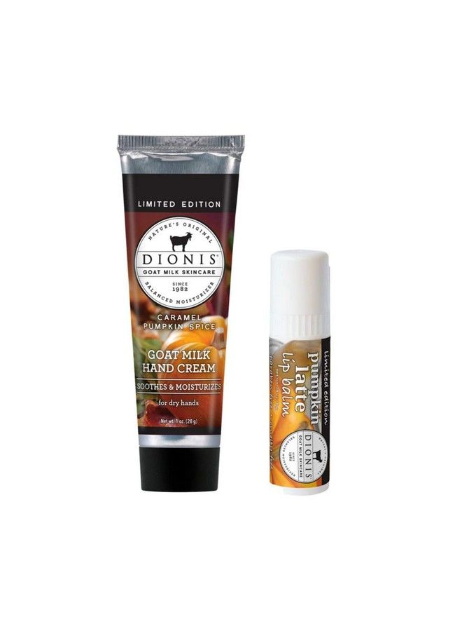 Dionis Goat Milk Skincare Caramel Pumpkin Spice Scented Hand Cream & Lip Balm Set (1 Oz And .28 Oz) Made In The Usa Crueltyfree And Parabenfree - Image 3
