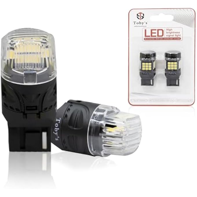 توبيز مصباح ليد T20 7440 16SMD فائق السطوع 12 فولت أبيض بديل لمبات رقاقة 4218 خالية من الأخطاء من Canbus لضوء الفرامل الاحتياطي، عبوة من قطعتين - Image 2