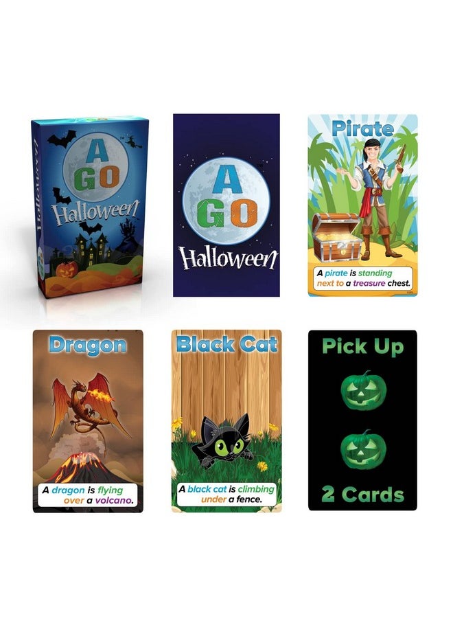 AGO AGO Halloween Card Game - A Spooky and Educational Halloween Card Game for The Classroom and at Home - for Elementary Age to Adult Kids and ESL Students  - Image 2