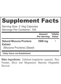 NusaPure Mucuna Pruriens 1000Mg 200 Veggie Caps (Non-Gmo, 100% Vegetarian & Gluten Free)  - Image 3