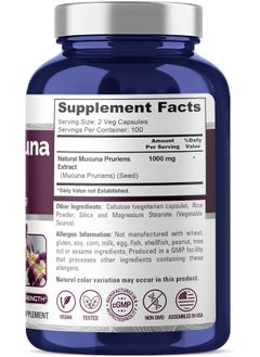 NusaPure Mucuna Pruriens 1000Mg 200 Veggie Caps (Non-Gmo, 100% Vegetarian & Gluten Free)  - Image 2