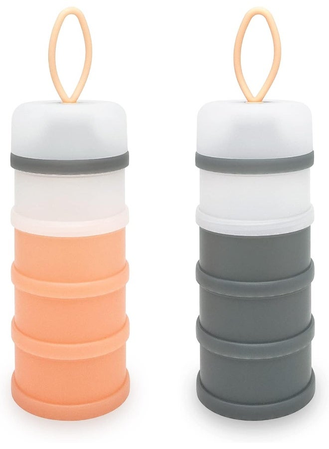 LADISO Baby Formula Dispenser, Formula Container, Portable Milk Powder Dispenser Container, Baby Feeding Travel Storage Container, Non-Spill Stackable Baby Snack Storage Container, BPA Free, 2 Packs - Image 1