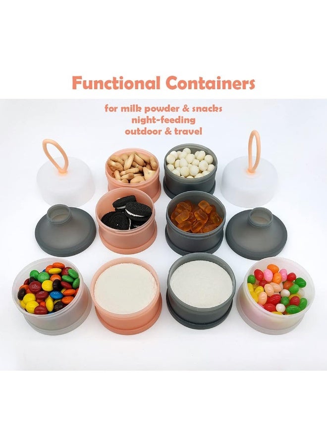 LADISO Baby Formula Dispenser, Formula Container, Portable Milk Powder Dispenser Container, Baby Feeding Travel Storage Container, Non-Spill Stackable Baby Snack Storage Container, BPA Free, 2 Packs - Image 3