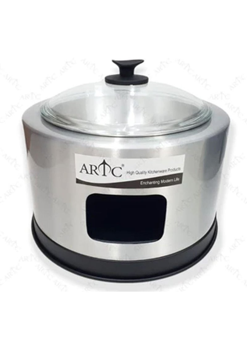 ARTC Silver Buffet Dish With Glass Lid - Image 1