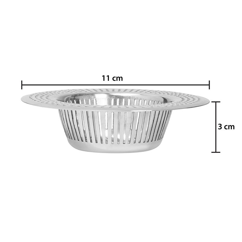 POLOSTAR Polo Star Turbo-X Sink Strainer High Flow One-Piece Slice Cut Design Ultra Fast Drainage No Clogging Kitchen Sink Drain Stopper Basin Basket Filter-SS Sink Jali (4.33 Inch-11 cm) Easy Clean-Pack of 2 - Image 5