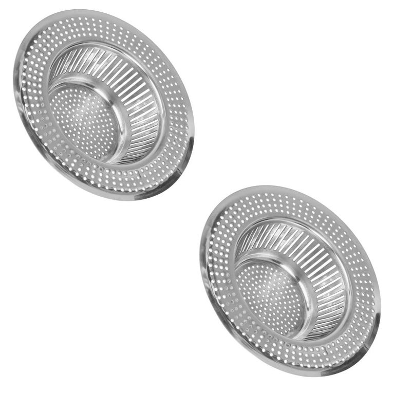 POLOSTAR Polo Star Turbo-X Sink Strainer High Flow One-Piece Slice Cut Design Ultra Fast Drainage No Clogging Kitchen Sink Drain Stopper Basin Basket Filter-SS Sink Jali (4.33 Inch-11 cm) Easy Clean-Pack of 2 - Image 1