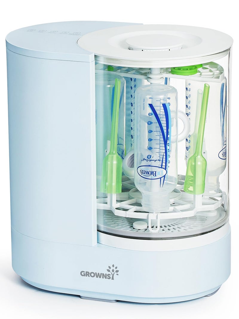 GROWNSY GROWNSY DeepClean Bottle Washer Pro Baby Bottle Washer and Sterilizer and Dryer Effortless Washing Machine for Bottle Cleaner Pump Parts Pacifiers Wash Sterilize and Dry with One Touch Blue 