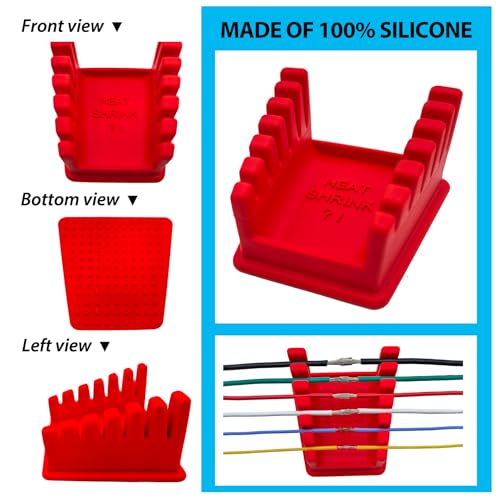 ZYRELYNX Upgraded Silicone Soldering Stand, Helping Hands Soldering Station, Soldering Wire Holder with 6 Slots - Third Hand Soldering Iron Stand for 32AWG to 12AWG Wires(Only Stand), Red, 1 Pcs - Image 2