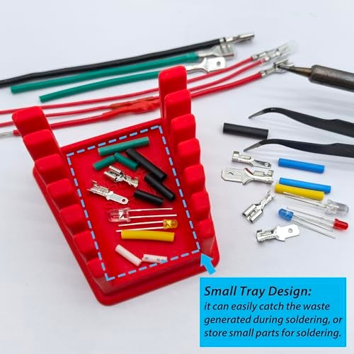 ZYRELYNX Upgraded Silicone Soldering Stand, Helping Hands Soldering Station, Soldering Wire Holder with 6 Slots - Third Hand Soldering Iron Stand for 32AWG to 12AWG Wires(Only Stand), Red, 1 Pcs - Image 5
