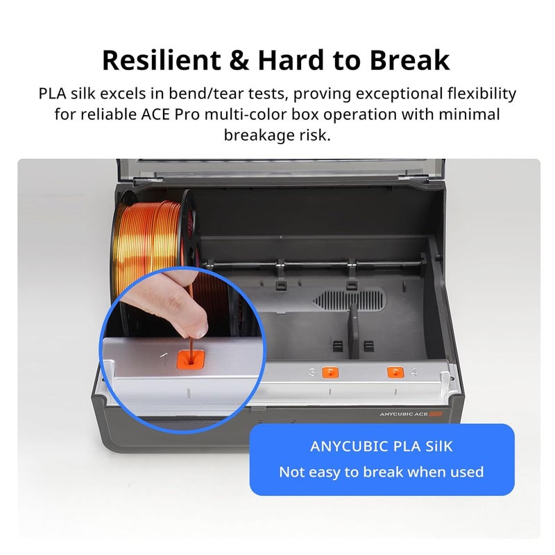 Anycubic Tri Color Silk PLA, 3D Printer Filament 1.75mm Dimensional Accuracy +/- 0.02mm, 1KG Spool (2.2 lbs), 1KG, Blue Green Purple - Image 4