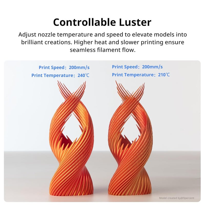 Anycubic Tri Color Silk PLA, 3D Printer Filament 1.75mm Dimensional Accuracy +/- 0.02mm, 1KG Spool (2.2 lbs), 1KG, Blue Green Purple - Image 3