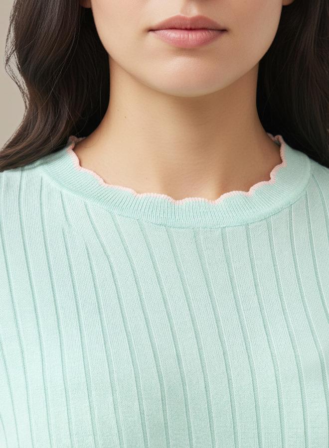 Splash FAV Ribbed Scallop Neck Sweater - Image 5