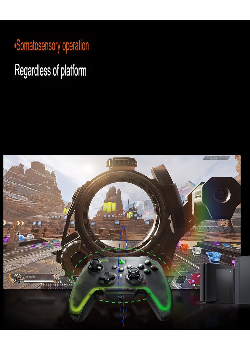 BIGBIG WON Wireless Switch Controller, Portable Bluetooth PC Game Controller, Durable Gamepad With Six Axis Gyro, Lightweight Rechargeable Gaming Controller, (Black, Set 2) - Image 4