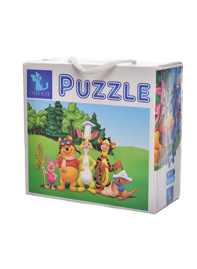A two-piece puzzle designed with wonderful cartoon images, consisting of (20/24) pieces