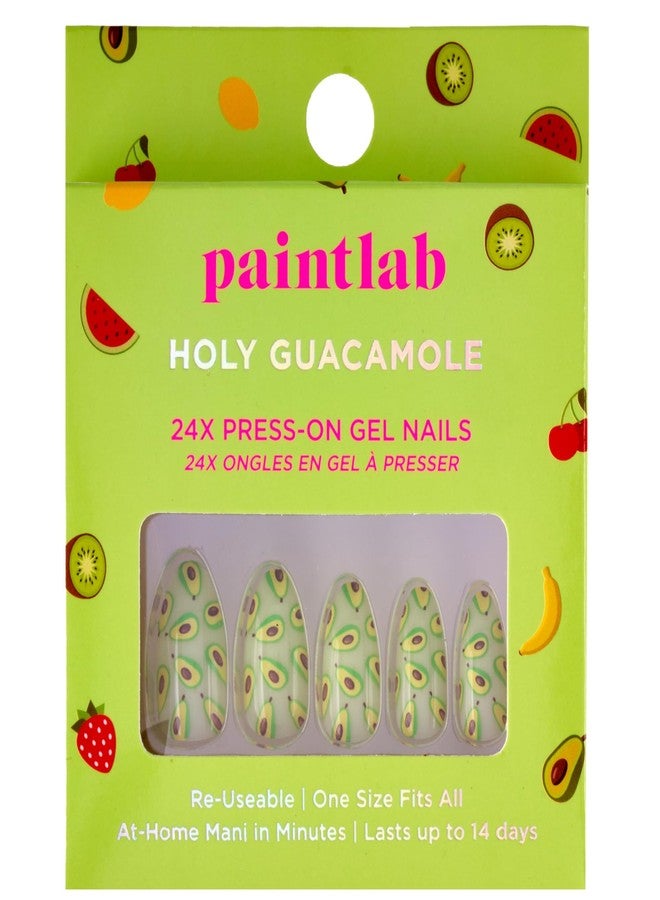 PaintLab Press-On Nails Manicure Kit, Holy Guacamole, 24-Piece Set, Long-Lasting Fake Nails with Glue, File, Prep Pad & Cuticle Stick - Image 5