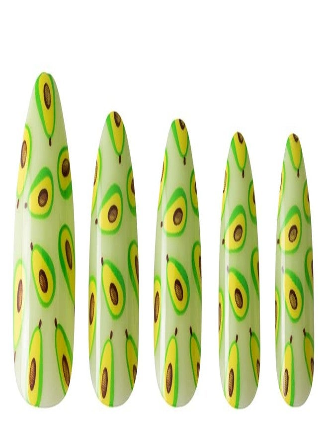 PaintLab Press-On Nails Manicure Kit, Holy Guacamole, 24-Piece Set, Long-Lasting Fake Nails with Glue, File, Prep Pad & Cuticle Stick - Image 2