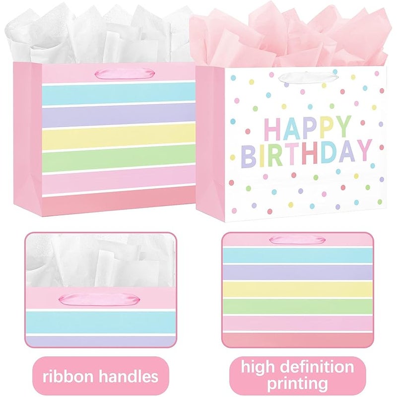 Laidans 2-Pack 13 Large Happy Birthday Gift Bags - Image 4