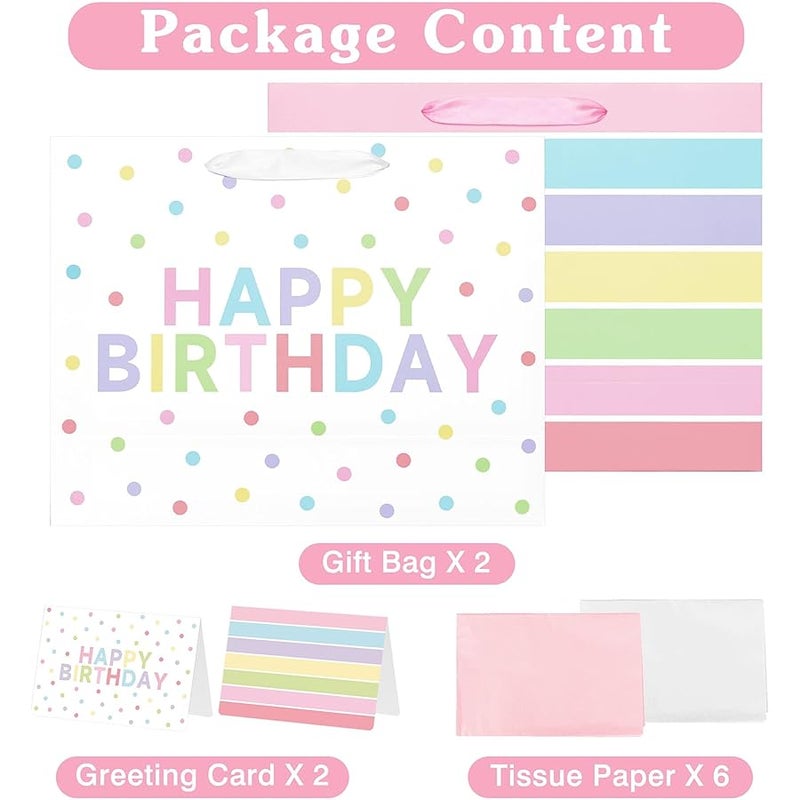Laidans 2-Pack 13 Large Happy Birthday Gift Bags - Image 3