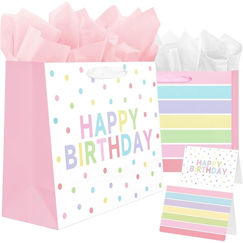 Laidans 2-Pack 13 Large Happy Birthday Gift Bags - Image 1