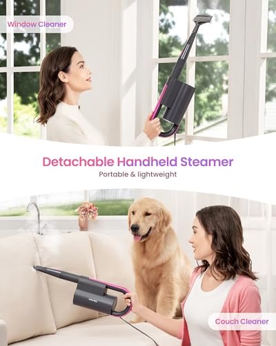 Schenley Steam Mop Cleaner with Detachable Handheld Steamer for Cleaning Hardwood, Laminate Floor, Tiles and Grout, with 13-in-1 Multi-purpose Accessories and Washable Microfiber Pads - Image 4