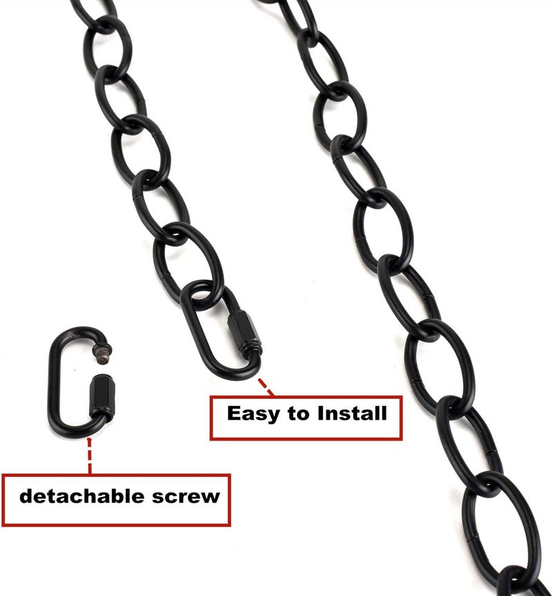 ROJOSER Heavy Duty Pendant Light Fixture Chain Set for Chandelier or Swag Light Fixtures,6 feet,Maximum Fixture Weight of 40 Pounds Vintage Black - Image 2
