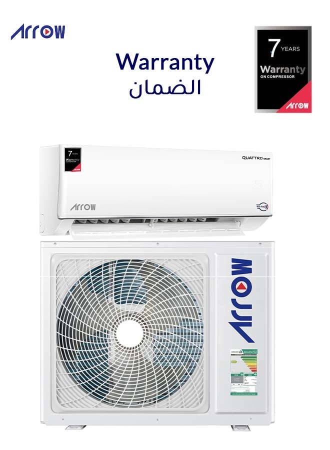 ارو مكيف سبليت ذكي للتبريد والتدفئة 22,200 وحدة حرارية بريطانية، مبرد R410A، سعة تدفئة 6.2 كيلو وات، تبريد توربيني، منطقة تطبيق 30-48 م²، تدفق هواء داخلي 1350 م³/ساعة، زعانف ذهبية، نطاق درجة حرارة 16-30 درجة مئوية | اسم الطراز: RO-24SHH-S - Image 2
