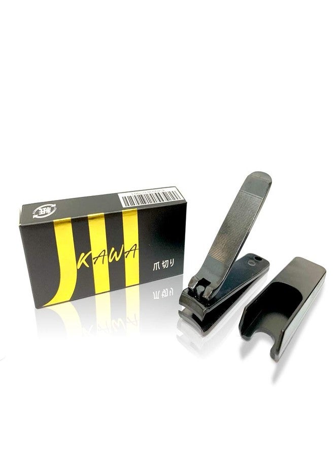 KAWA Nail Clippers with Catcher Handmade Black Carbon Steel - Made in Japan (Gold) - Image 2