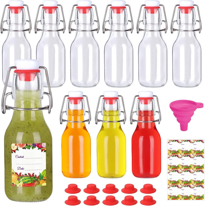 SZUAH Swing Top Glass Bottles 4 oz 10 Pack, Glass Bottles with Airtight Lid, Reusable for Home Brewing, Vanilla Extract, Juice, Gifts (120ml, Set of 10) - Image 1