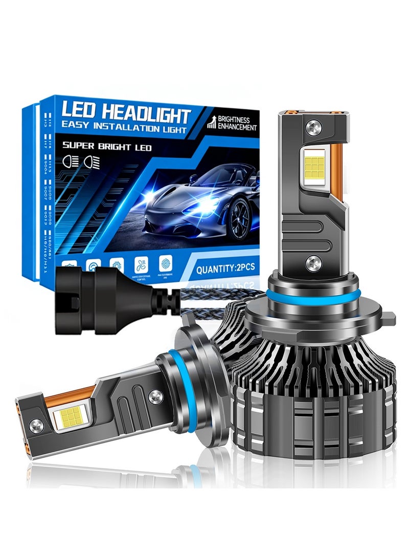 XICEN 9005/HB3 LED Headlight Bulb, Upgraded 190W 8600LM LED Lighting Bulb with fan, 6000K White Light, 50000HRS Lifespan 9005 Fog Light Bulbs for Car, Play and Plug, Exterior Lighting, Pack of 2 - Image 1