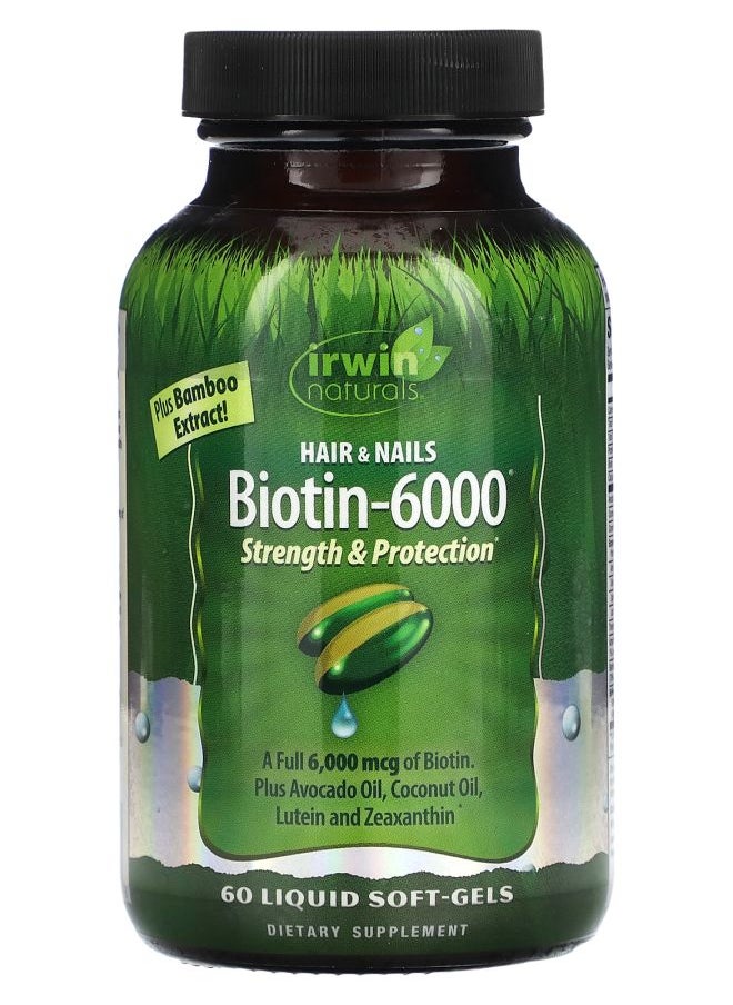 Irwin Naturals Biotin-6000  60 Liquid Soft-Gels 