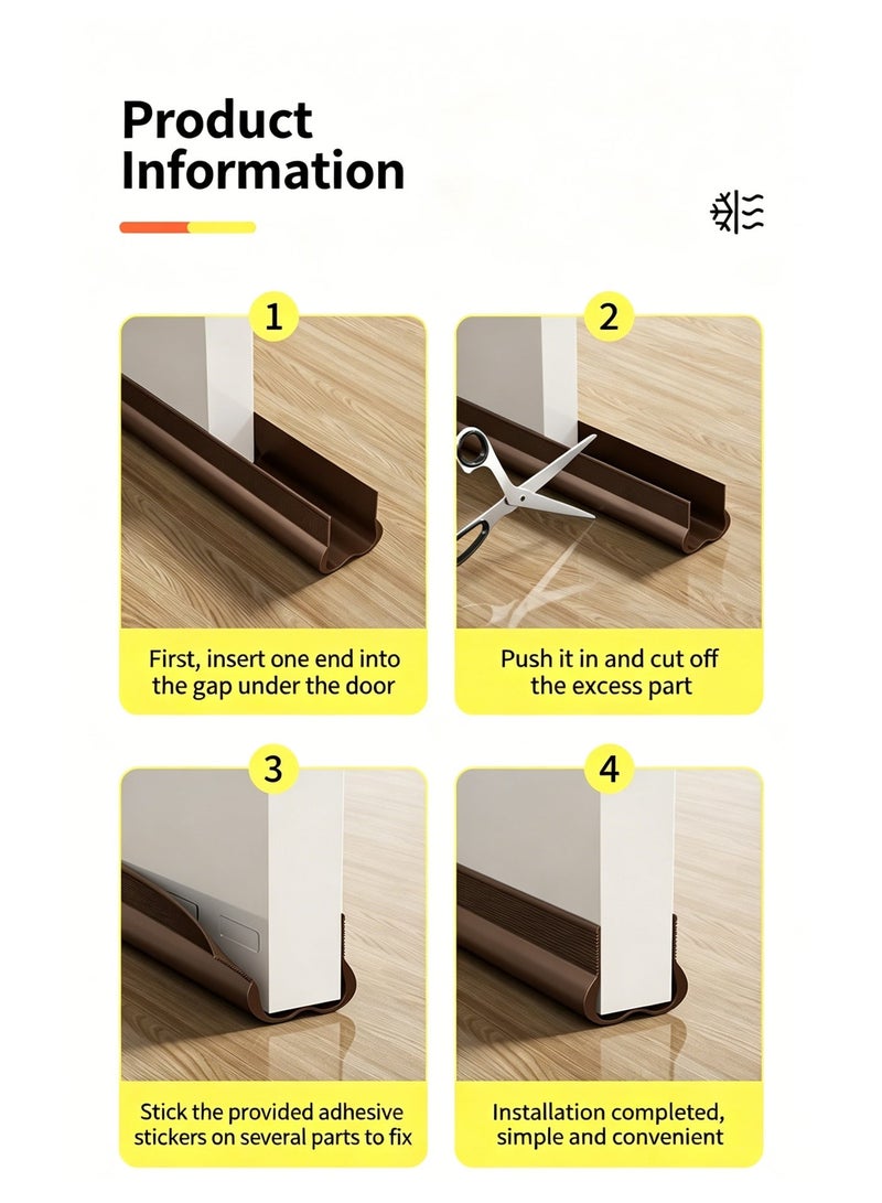 Plastic Door Stopper Silent Seal Strip, Glass With Gap Strip, suitable for Office,Bedroom , Air Conditioned Room, Living Room, Isolate Cold Air, Dustproof - Image 4