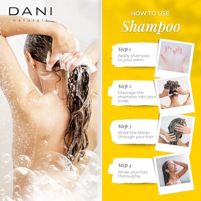 DANI Naturals Shampoo with Sandalwood Vanilla Scent promotes hair thickening, strengthens follicles, and supports hair re-growth. Sulfate-free, nourishing, and soothing - Image 4