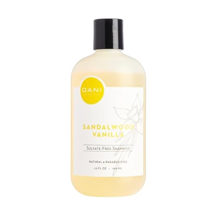 DANI Naturals Shampoo with Sandalwood Vanilla Scent promotes hair thickening, strengthens follicles, and supports hair re-growth. Sulfate-free, nourishing, and soothing - Image 1
