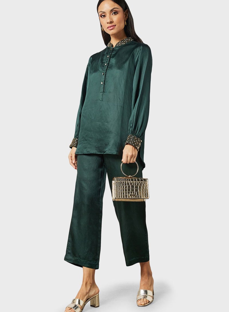 Threadz by Ajooni Embellished Blouse And Pant Set - Image 1
