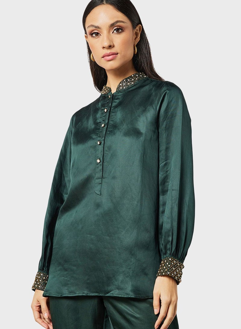 Threadz by Ajooni Embellished Blouse And Pant Set - Image 4