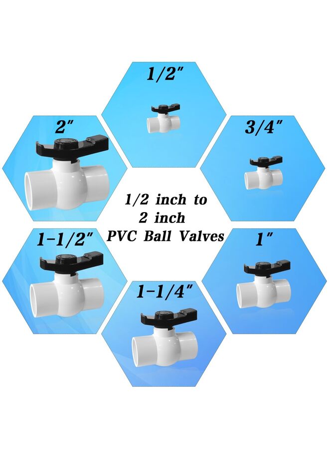 2 '' صمام الكرة PVC، 2pcs PVC إغلاق الصمامات، 2 بوصة صمامات PVC مع انزلاق X انزلاق كامل الميناء، 2 '' صمامات الكرة كاملة ميناء PVC مع '' T '' مقبض Nimble، باستخدام للتجارية، Syste الري - Image 2