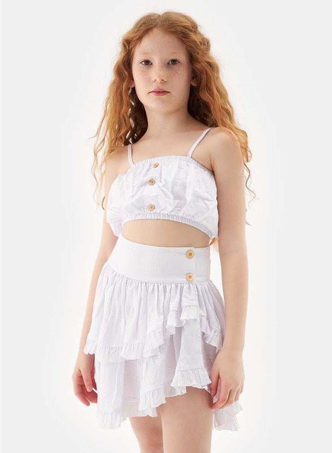 Tyess Girl Ecru Skirt - Image 2